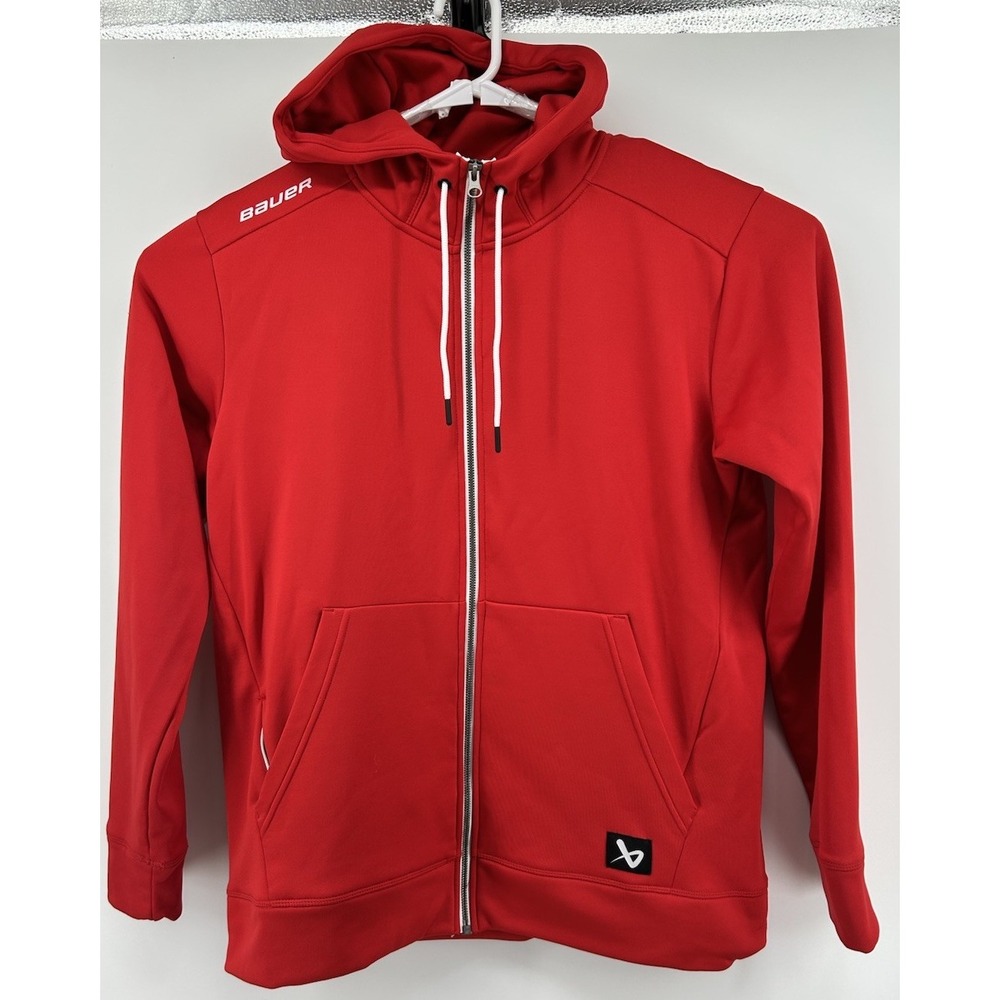 Bauer Team Long Sleeve Full Zip Sweat Jacket Red Men's Size Large